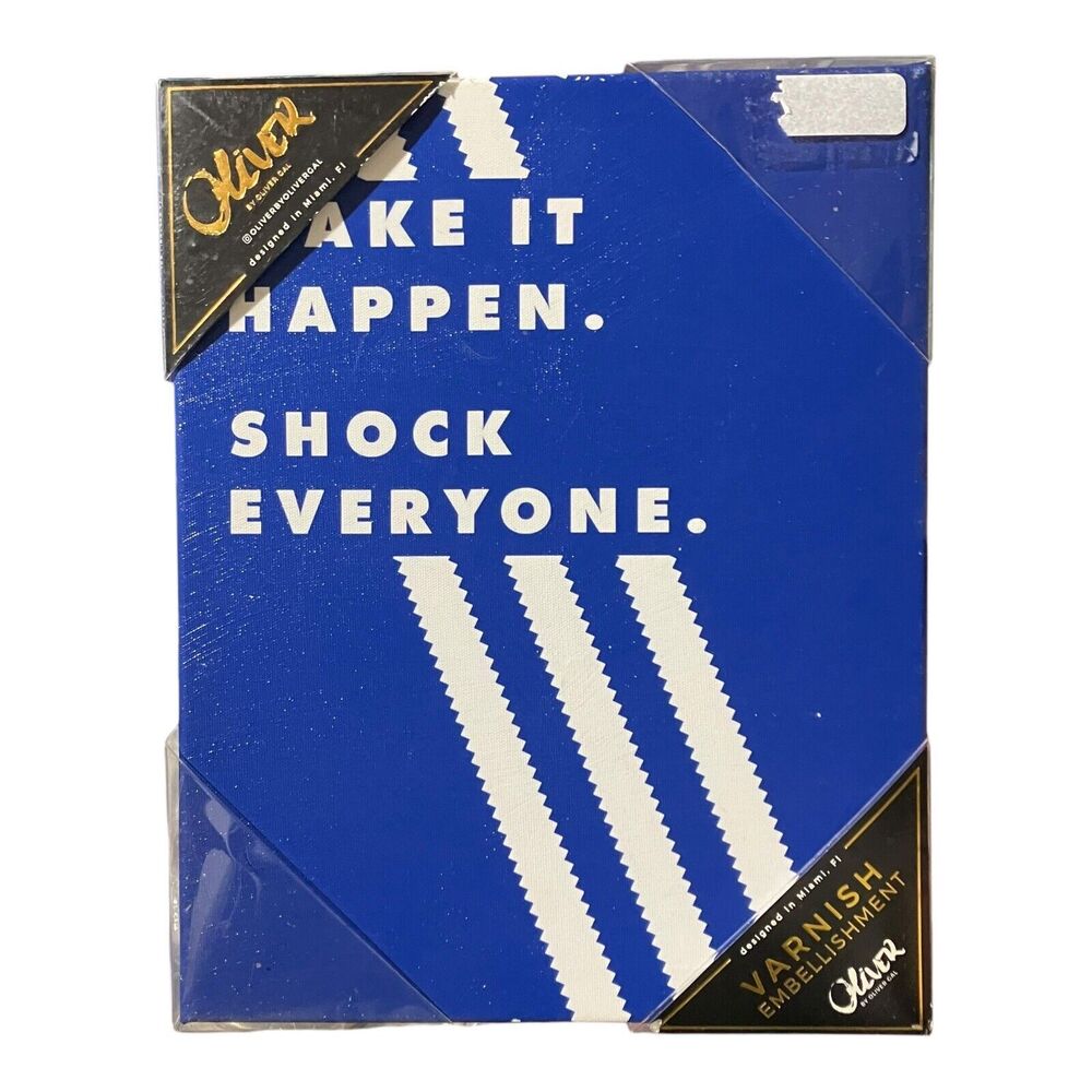 Oliver Gal Wall Art Sports Make It Happen Blue Athlete Motivational Team Print
